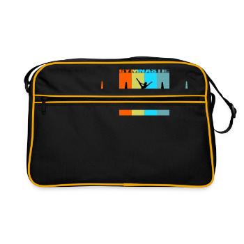 Cadeau rétro de rythme cardiaque de gymnastique - Sac Retro - noir/or - Devant