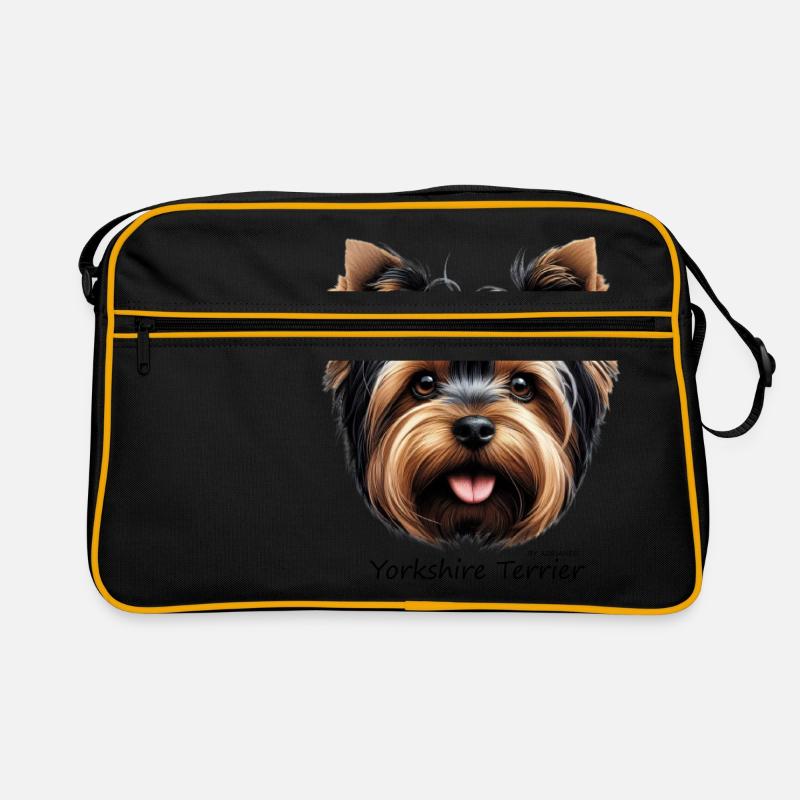 Yorkshire Terrier - Retro Tasche - Schwarz/Gold