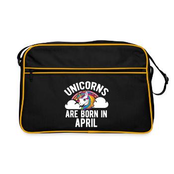 Les licornes sont nées en avril Chemise Mois d’anniversaire - Sac Retro - noir/or - Devant