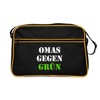 Omas gegen grün - Retro Tasche - Schwarz/Gold - Vorne