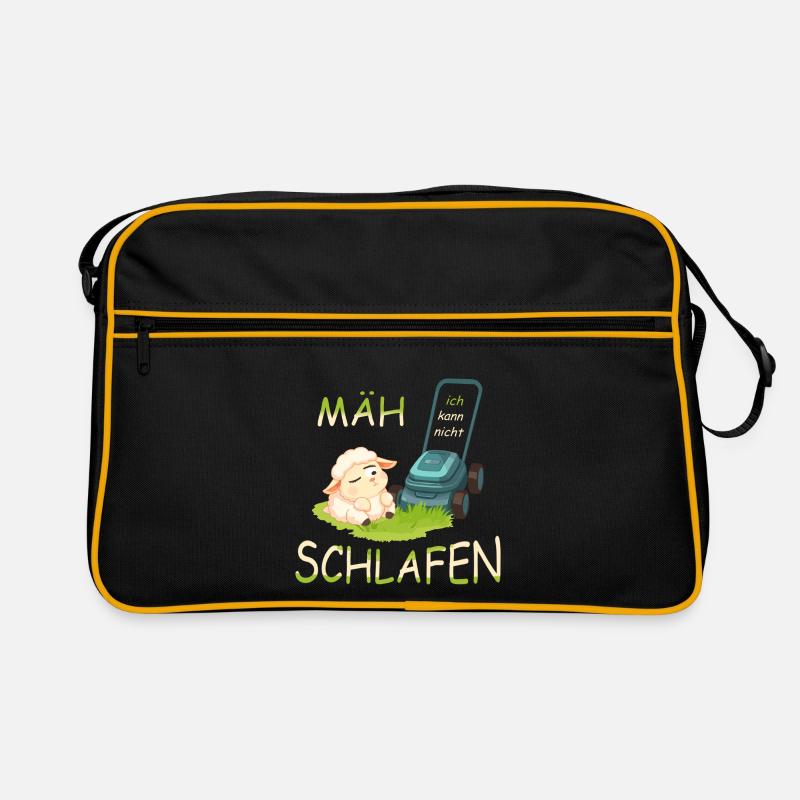 Süßes Schaf - Retro Tasche - Schwarz/Gold
