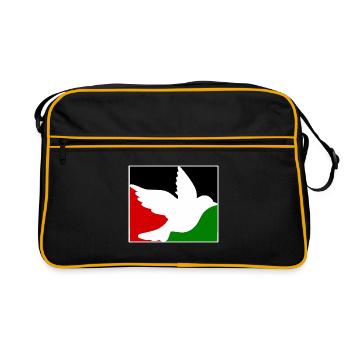 Free palestine - Retro Tasche - Schwarz/Gold - Vorne