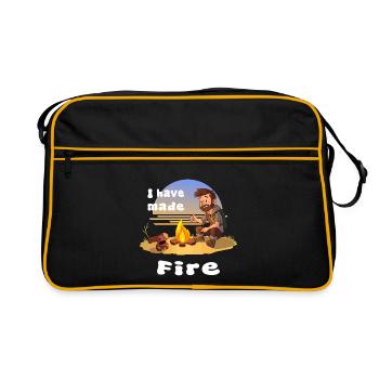 Outdoor-Mann - Retro Tasche - Schwarz/Gold - Vorne