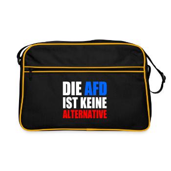 die afd ist keine alternative - Retro Tasche - Schwarz/Gold - Vorne