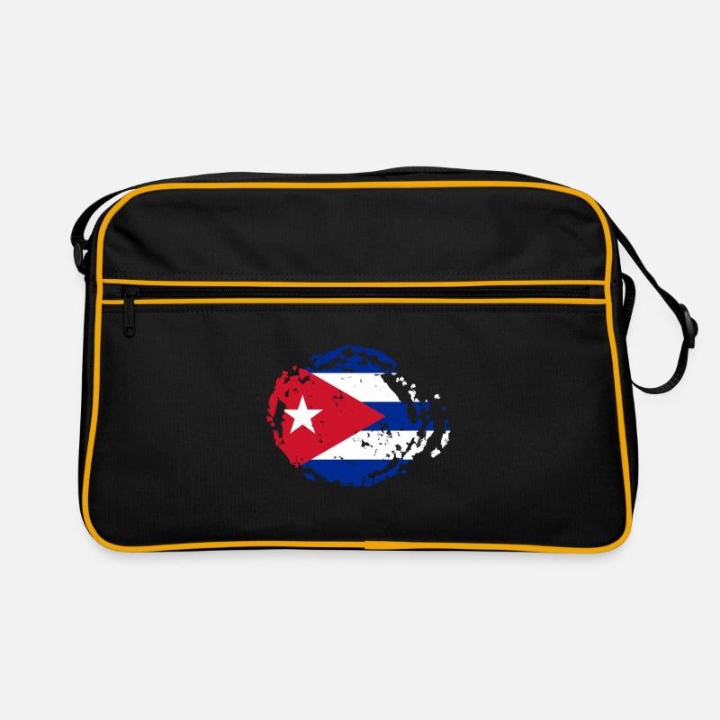 Cuba drapeau Caraïbes vacances Cuba voyage La Havane - Sac Retro - noir/or