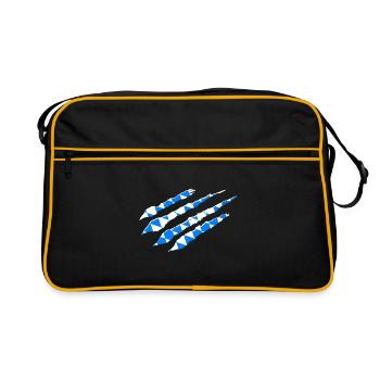 Bavaria flag scratch crack track claws Munich BY - Retro Bag - black/gold - Front