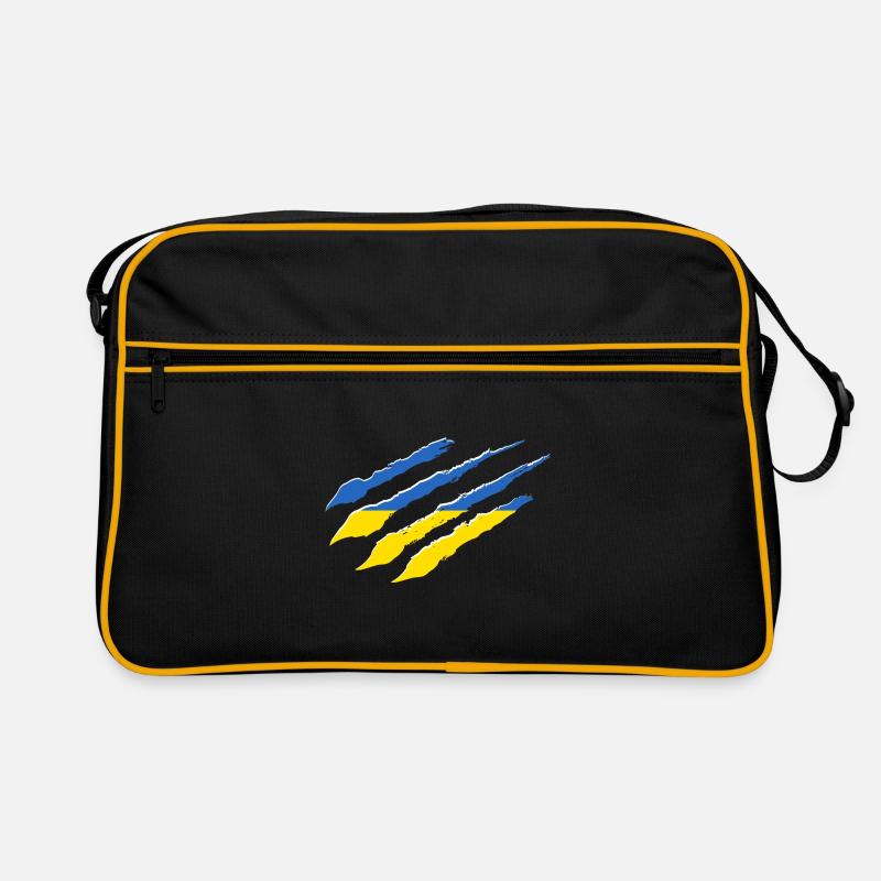 Ukraine Flag Scratch Claws Cut Scratch Mark Retro Bag