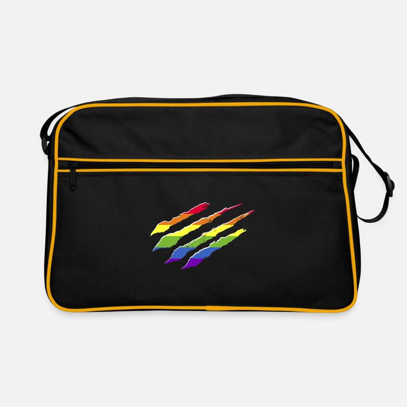 Rainbow flag scratches claws LGBT CSD Retro Bag
