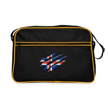 Islande Drapeau Rayures Pavillon islandais Patrie - Sac Retro - noir/or - Devant