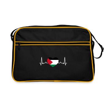 Gaza Palestine Drapeau palestinien - Sac Retro - noir/or - Devant