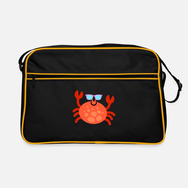 FUNNY CRAB - Retro Tasche - Schwarz/Gold