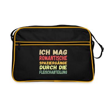 ICH MAG ROMANTISCHE SPAZIERGÄNGE..... - Retro Tasche - Schwarz/Gold - Vorne