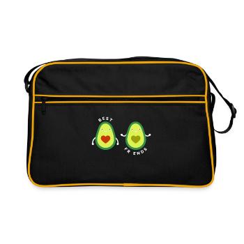 Idée de cadeau de fruits drôles de meilleurs amis d'avocat - Sac Retro - noir/or - Devant