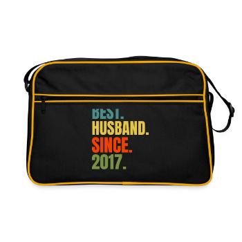 Best Husband Since 2017 Cool Husband Ever Gift - Retro Tasche - Schwarz/Gold - Vorne