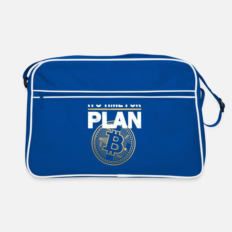 Crypto Bitcoin It's time for Plan B Shirt Geschenk Retro Tasche