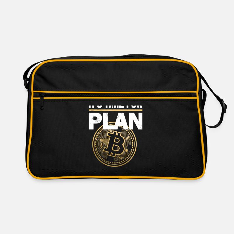 Crypto Bitcoin It's time for Plan B Shirt Geschenk Retro Tasche