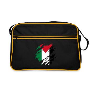 Gaza Palestine Drapeau palestinien - Sac Retro - noir/or - Devant