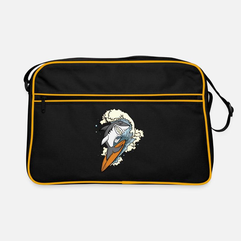 Surf requin surf surf vague kitesurf - Sac Retro - noir/or