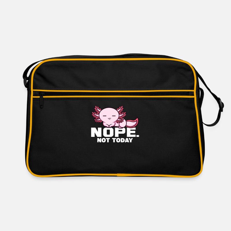 Axolotl Querzahnmolch Schwanzlurch Geschenk - Retro Tasche - Schwarz/Gold