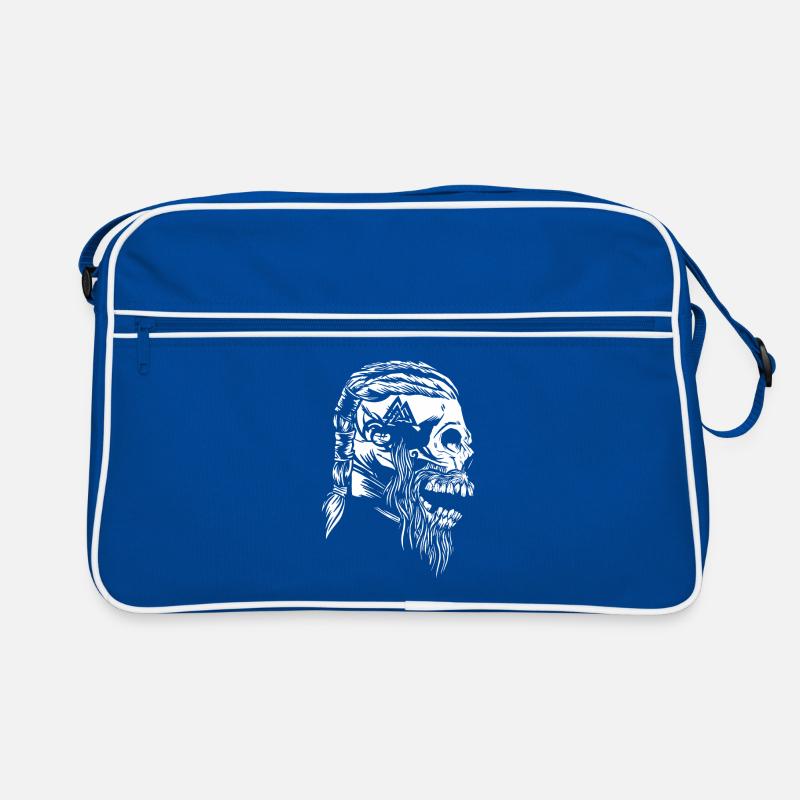 Wikinger Schädel mit Tattoos Retro Tasche