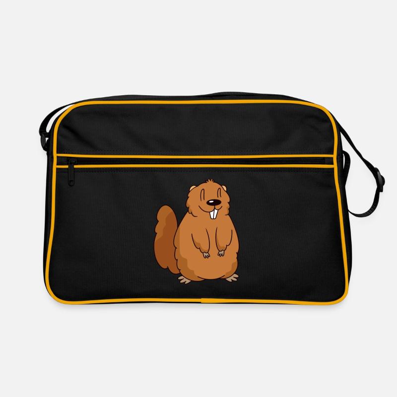 Drôle de marmotte sourit comic look Sac Retro
