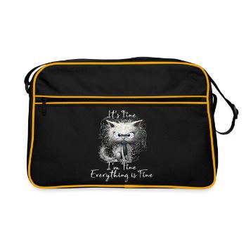 It's Fine I'm Fine Everything is Fine Cat Shirt - Retro Bag - black/gold - Front