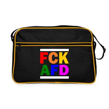 Fck afd - Retro Tasche - Schwarz/Gold - Vorne