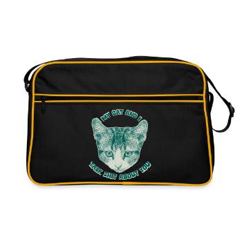 Sassy Cat Talk – Funny Cat Theme - Retro Bag - black/gold - Front