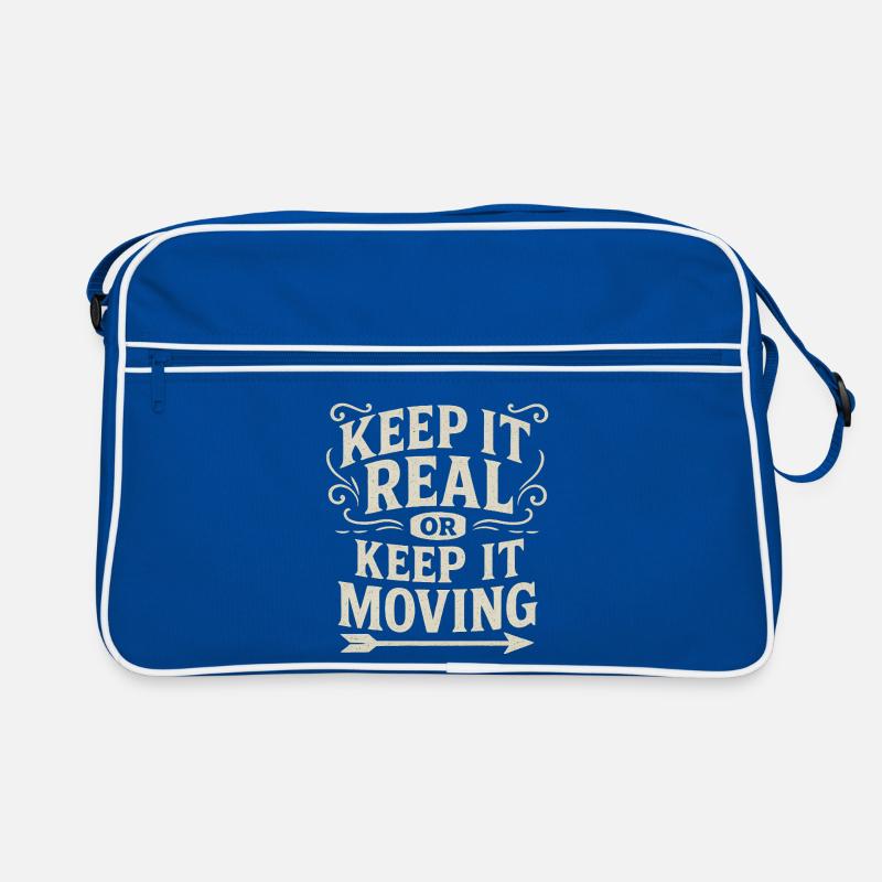 Keep It Real Motivational Quote Retro Bag