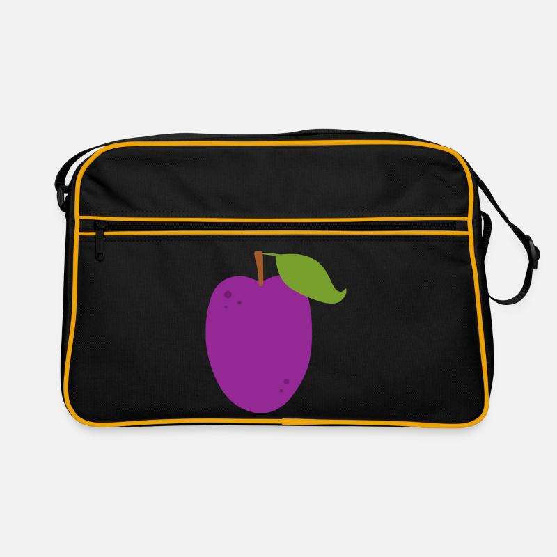 Illustration vibrante de fruit de prune Sac Retro