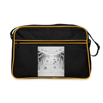 Geometic Atrium Black and White - Retro Bag - black/gold - Front