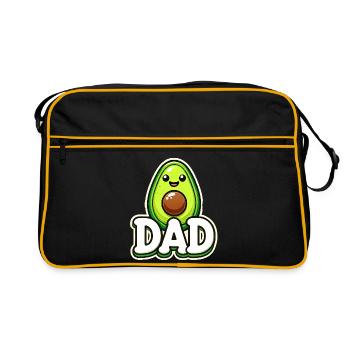 Papa avocat, les pères drôles aiment les avocats - Sac Retro - noir/or - Devant