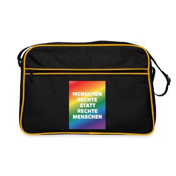 Human rights instead of hatred and agitation - Retro Bag - black/gold - Front