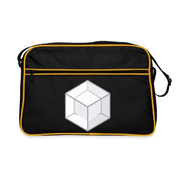 Geometric 3D Cube Line Style - Retro Bag - black/gold - Front