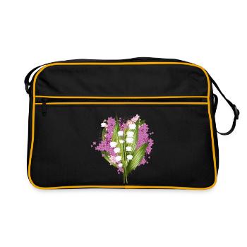 Muguet-de-vallée et lilas comme salut printanier - Sac Retro - noir/or - Devant