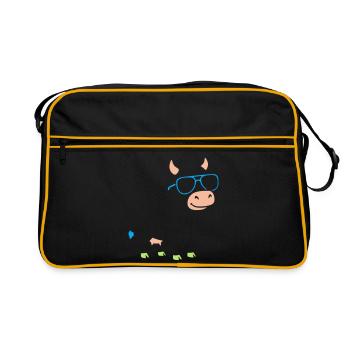 Cool Cow Sunglasses Abstract Vector - Retro Bag - black/gold - Front