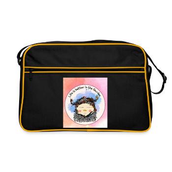 La vie est meilleure dans le jardin – Nain aux fleurs - Sac Retro - noir/or - Devant
