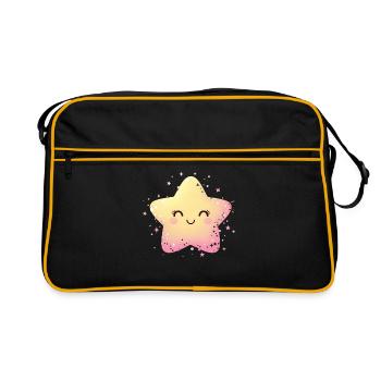 Pastel Star Kawaii Sparkle - Retro Bag - black/gold - Front