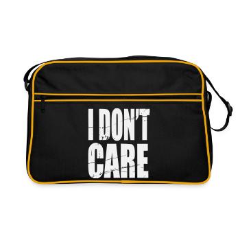 Don't Care Grunge Lettering - Retro Bag - black/gold - Front