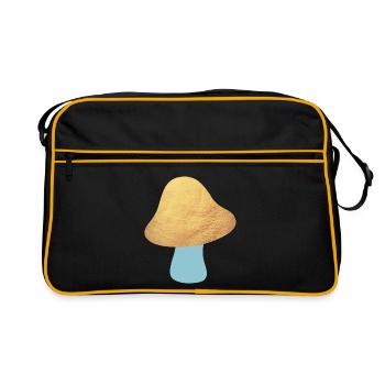 Mushroom Gold Forest Lucky Symbol Lucky Mushroom Nature Organic - Retro Bag - black/gold - Front