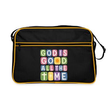 Dieu est bon en tout temps Foi rétro - Sac Retro - noir/or - Devant