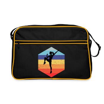 Aerobic Training Gift for Aerobics Trainer - Retro Bag - black/gold - Front