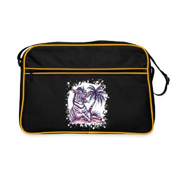 Zebra Sommer Comic - Retro Tasche - Schwarz/Gold - Vorne