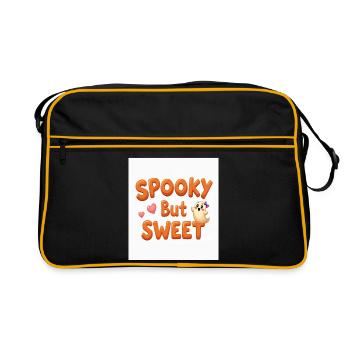 Gruseliger, aber süßer Geist - Retro Tasche - Schwarz/Gold - Vorne