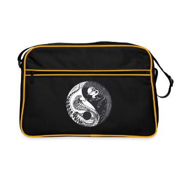 Yin Yang Japon Buddha Zen Méditation Cadeau - Sac Retro - noir/or - Devant