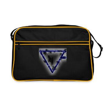 Symbol; Aqua_ - Retro Tasche - Schwarz/Gold - Vorne