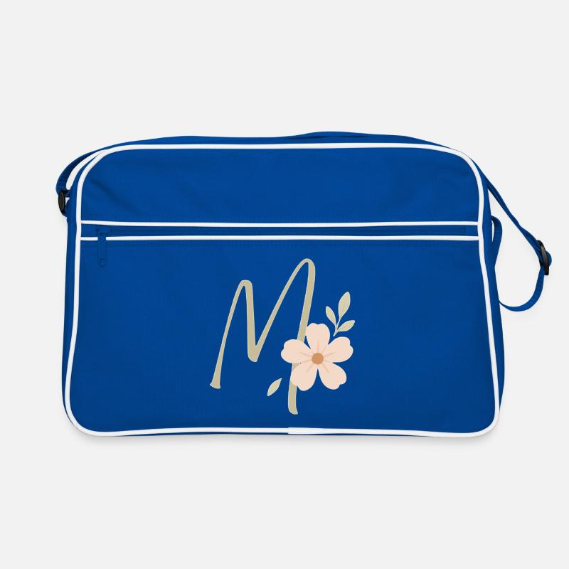 Pastellflorales M-Monogramm Retro Tasche