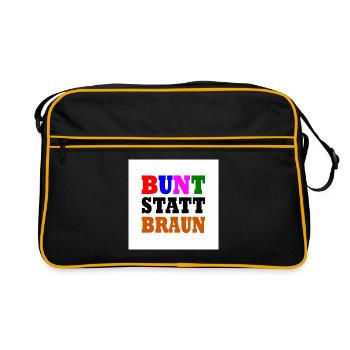 Bunt statt braun - Retro Tasche - Schwarz/Gold - Vorne