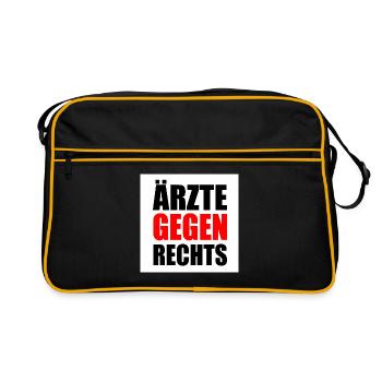 Ärzte gegen rechts - Retro Tasche - Schwarz/Gold - Vorne