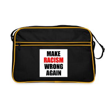 make racism wrong again - Retro Tasche - Schwarz/Gold - Vorne